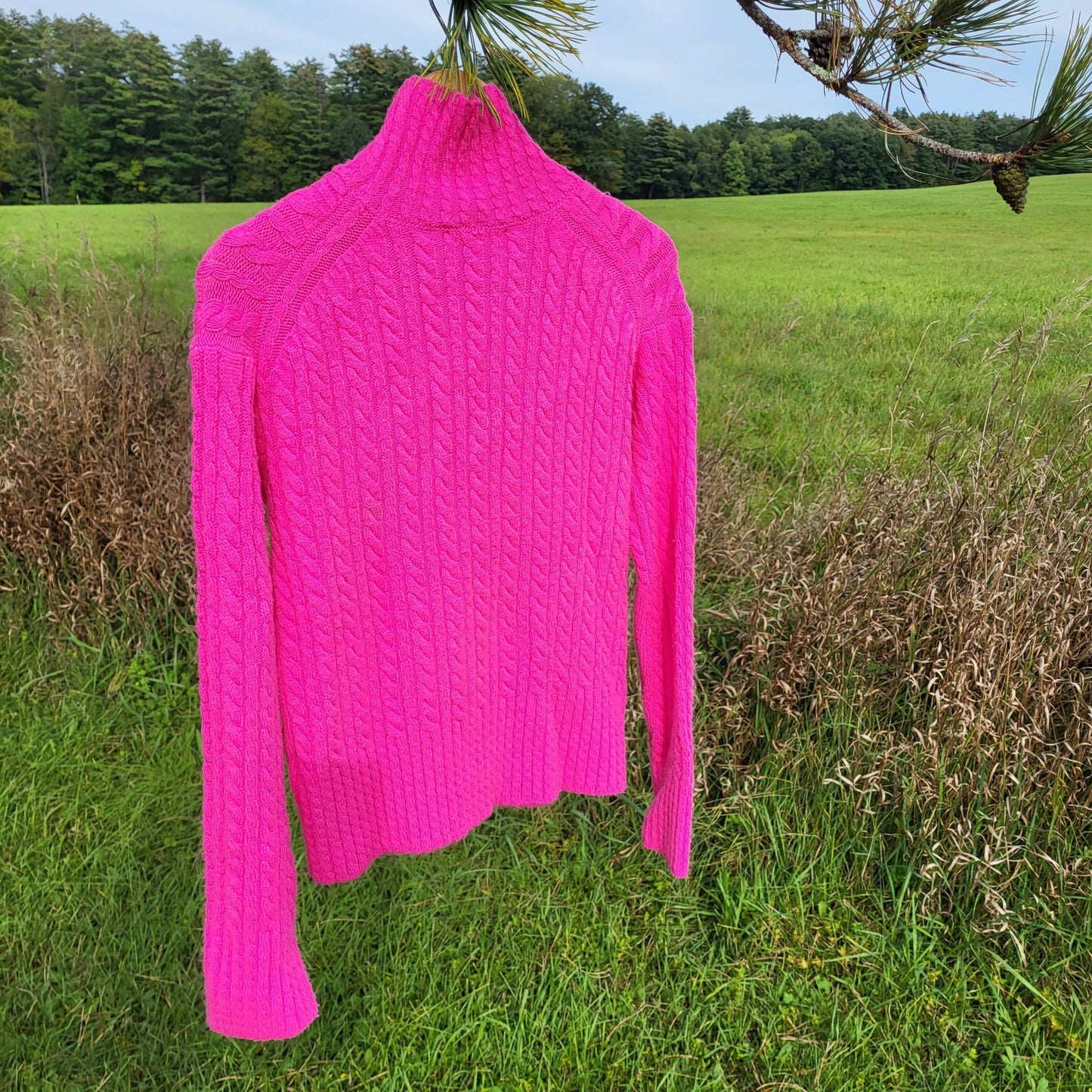 French Connection Babysoft Cable Knit High Neck Sweater - Cable Knit - Pink/Bright Prosecco Pink - S