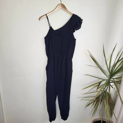 Parker Ruffled V Neck Jumpsuit - Black