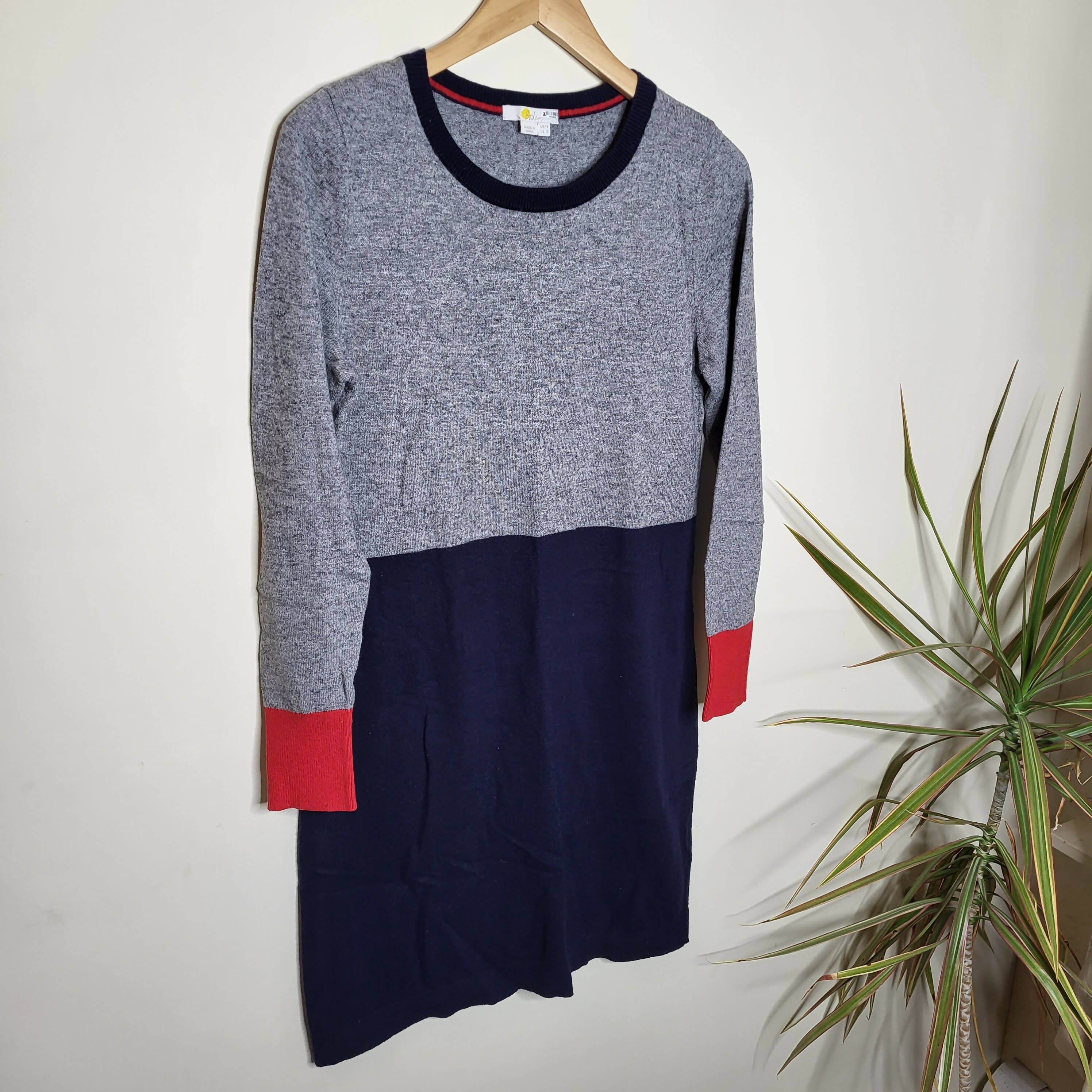 Boden Wool Blend Colorblock Sweater Dress - /Gray Multi