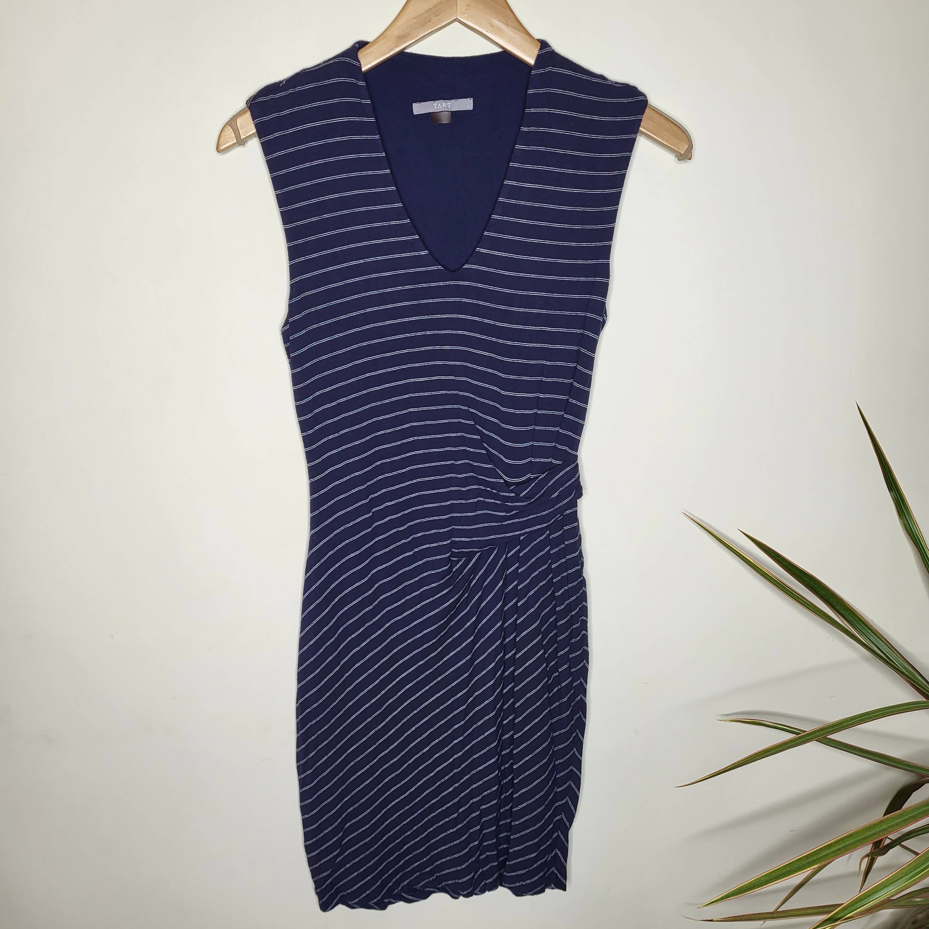 Tart Tart Navy Stripe Dress with White Stripes