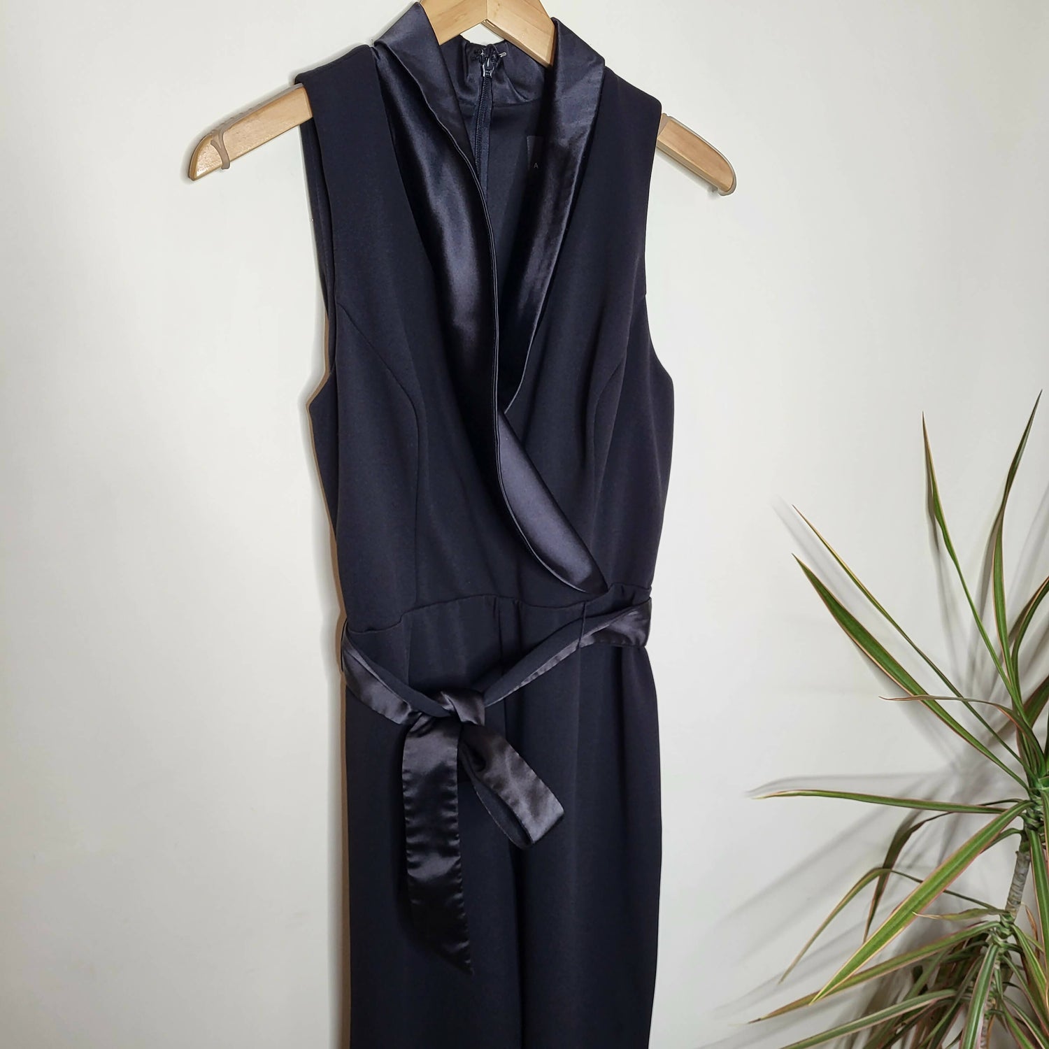 Adrianna Papell Sleeveless V-Neck Wrap Front Jumpsuit - Black