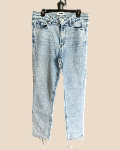 Paige Hoxton High-Rise Slim Raw Hem Jeans - /Blue