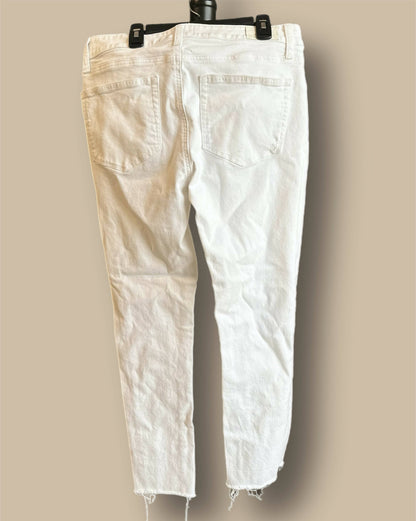 Paige Brigitte Raw Hem Distressed Straight Leg Jean - /White