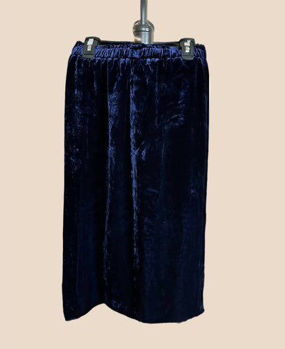 Club Monaco Velvet Drawstring Pleated Midi Skirt