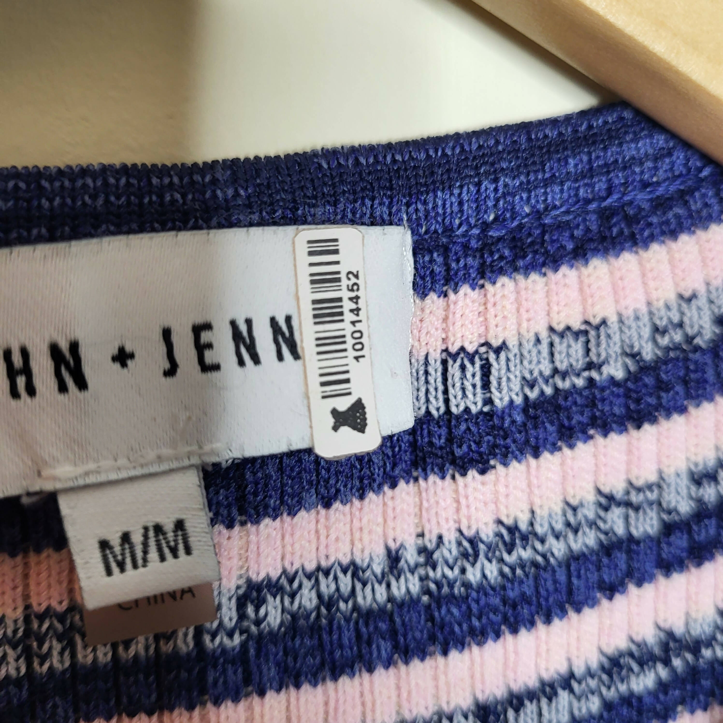 John &amp; Jenn Long Sleeve Ribbed-Knit Striped Sweater - Stripes - Blue Multi