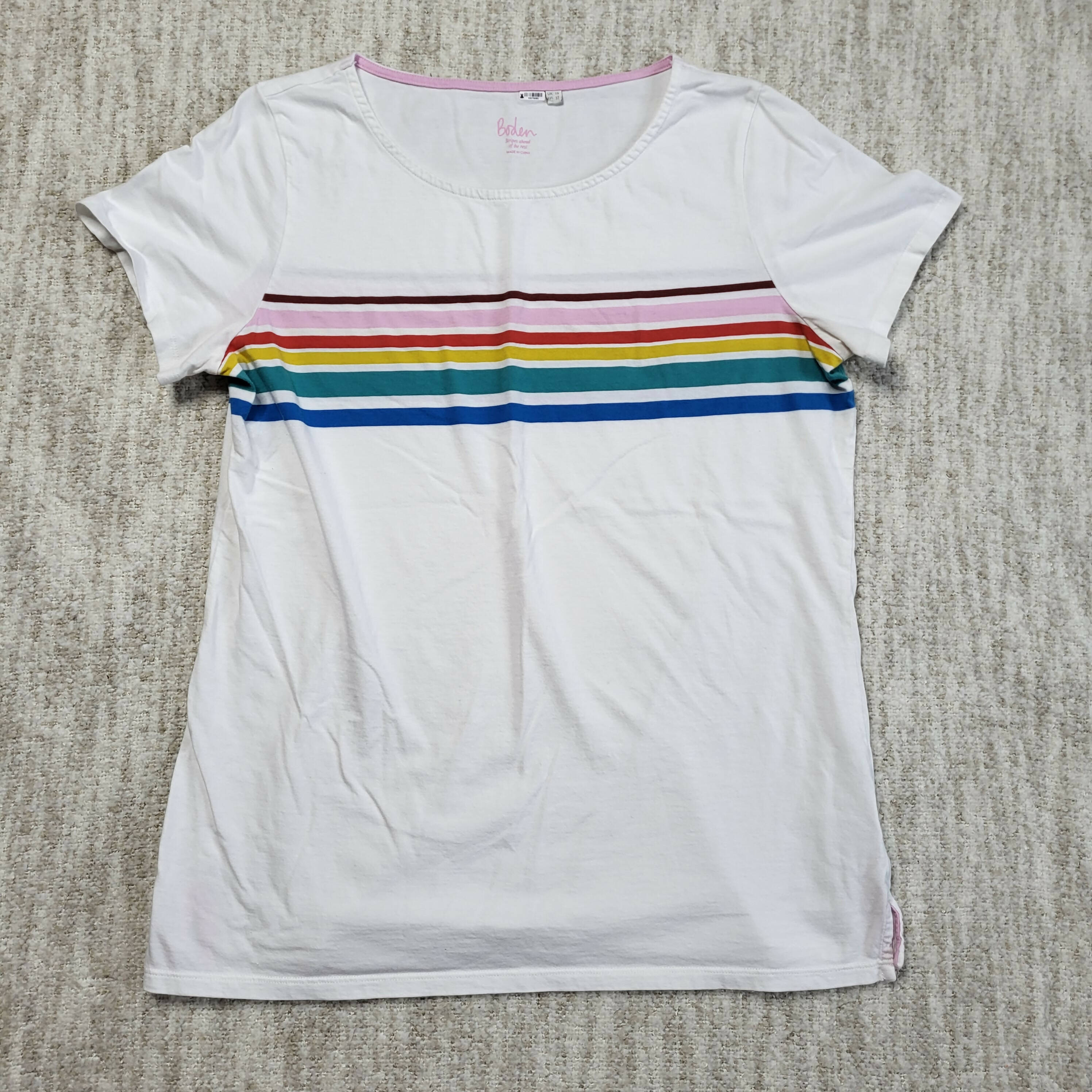 Boden Stripes Ahead of the Rest Rainbow t-shirt