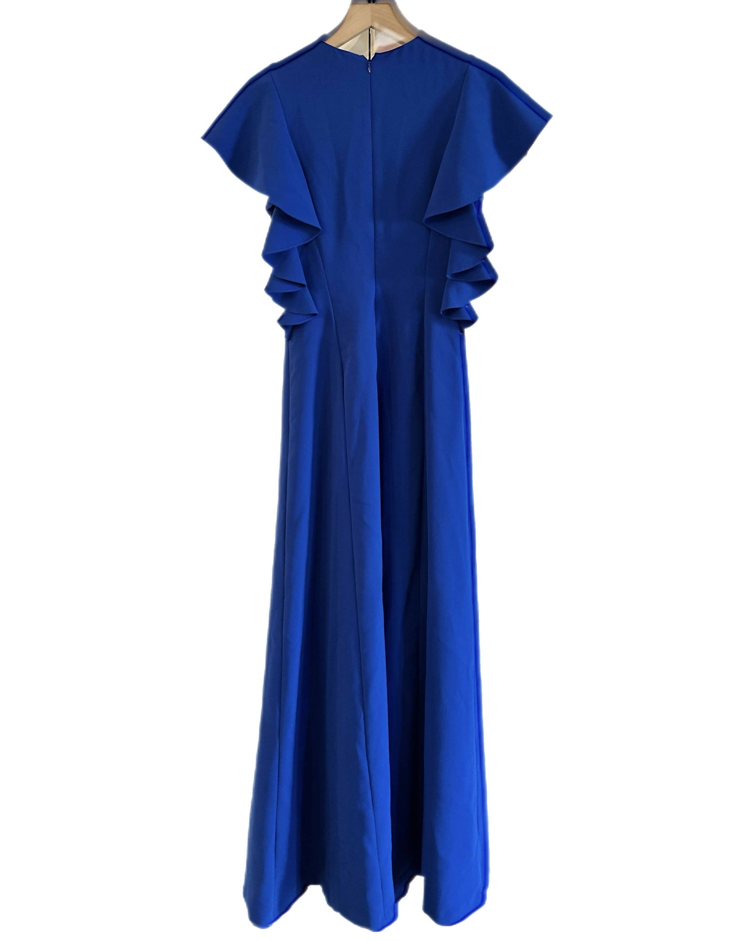 Sachin &amp; Babi Noir Keyhole Ruffle Trim Royal Blue Dress