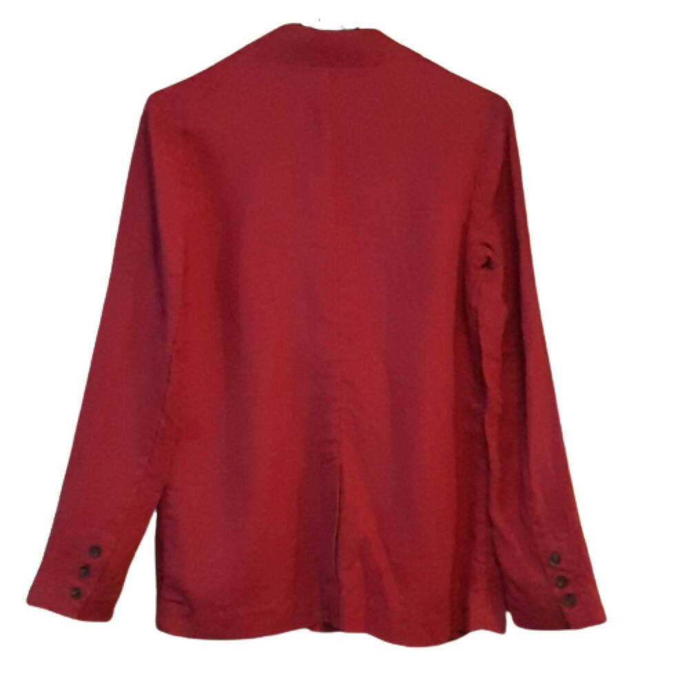 Michael Stars Lottie One-Button Linen Blazer - /Red