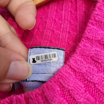 French Connection Babysoft Cable Knit High Neck Sweater - Cable Knit - Pink/Bright Prosecco Pink - S