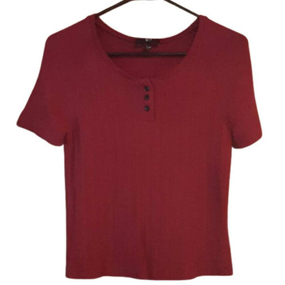 3x1 Slim Knit Henley - /Red