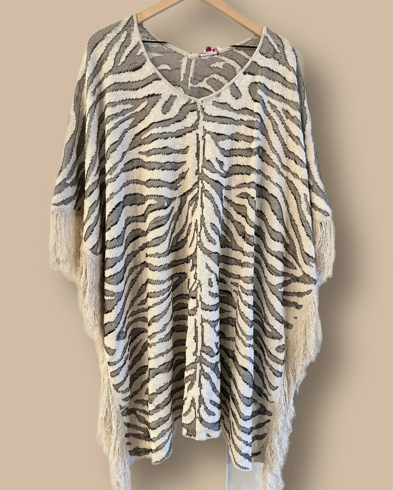 STAUD Cassia Zebra Shawl - Animal - Off White Multi