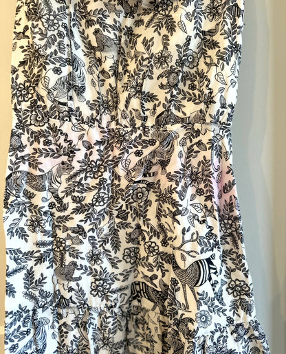 Saloni Misha Mini Dress - Floral - White Multi/Ivory Rashastan Black