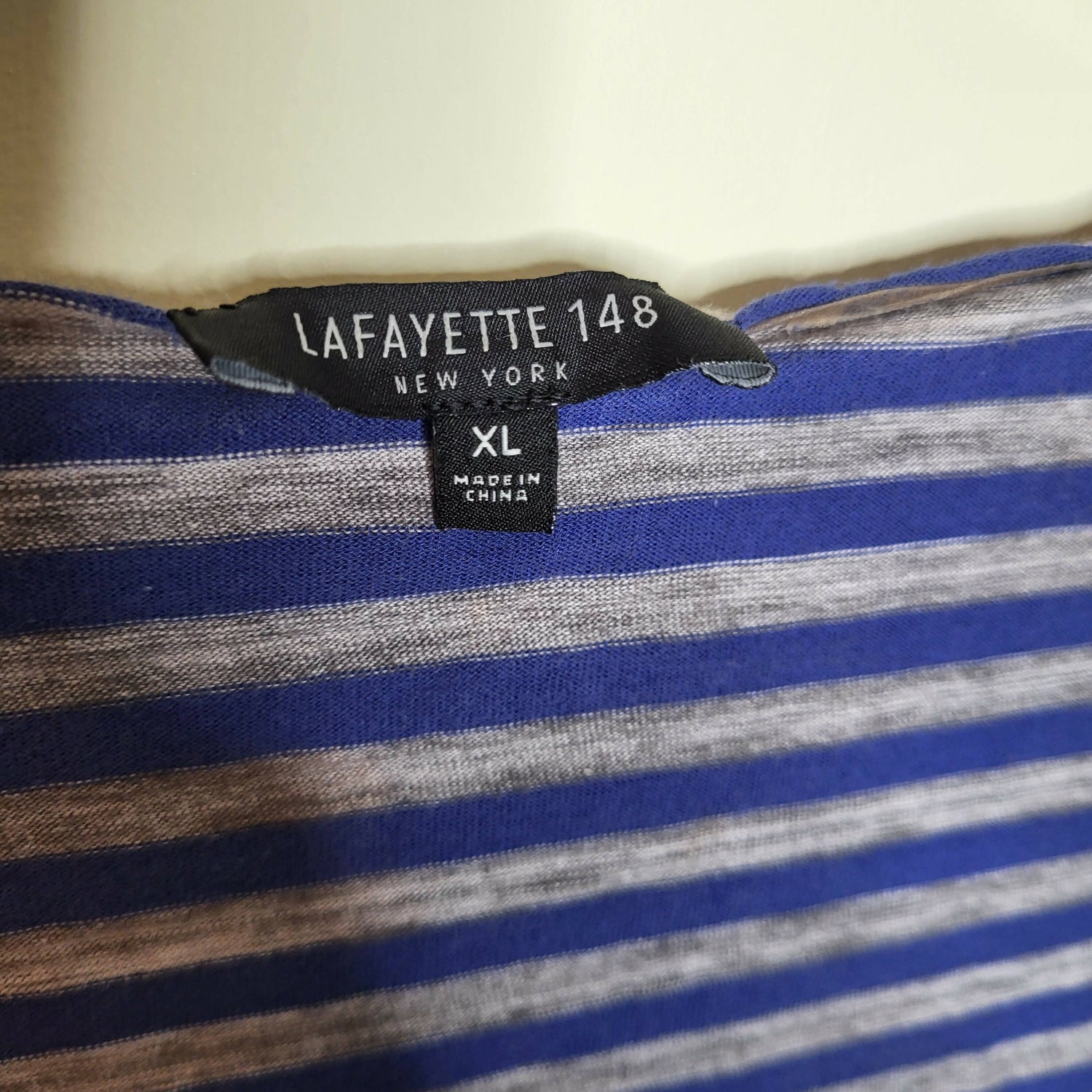 Lafayette 148 New York Square-Neck Striped Tee - Stripes - White Multi/Multi