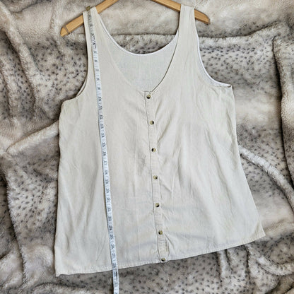 LACAUSA Upcycled Sleeveless Raw Hem Silk Tunic - /White