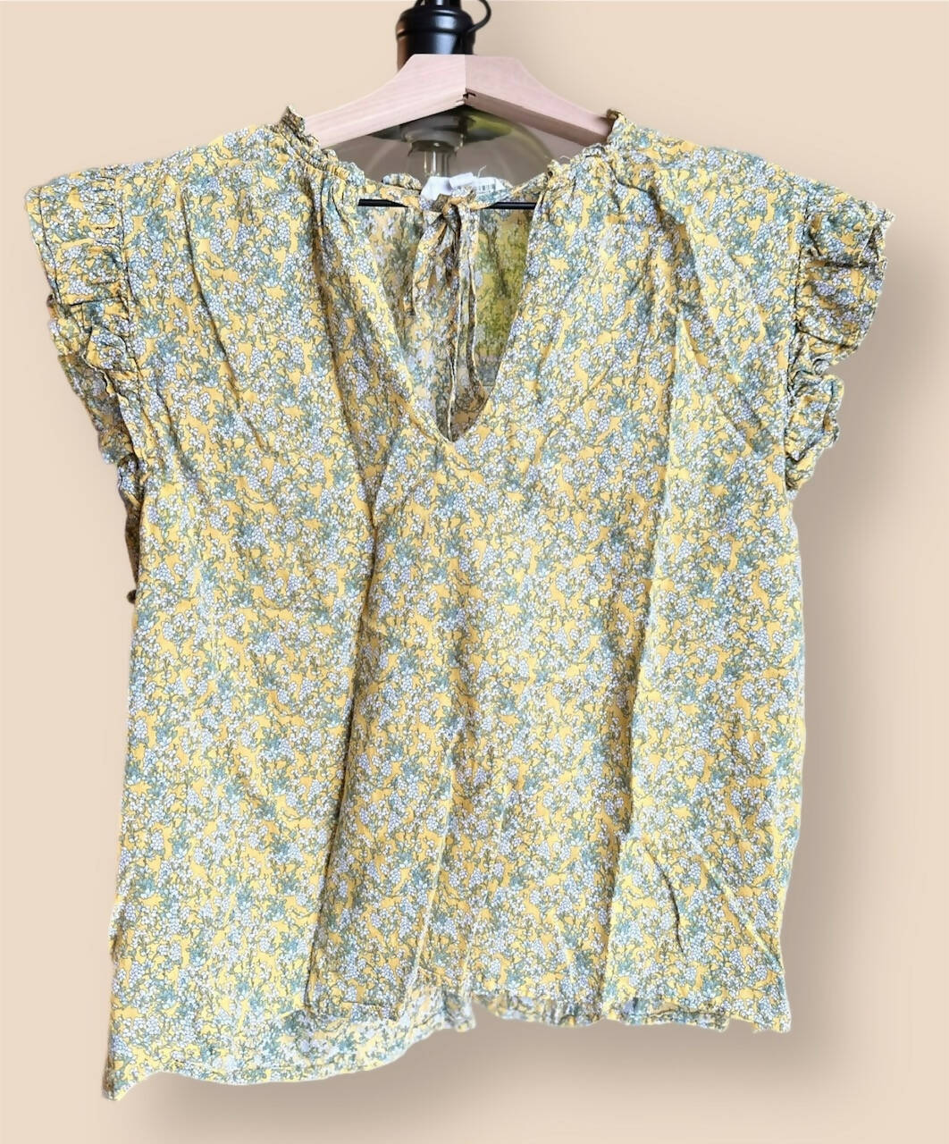 BB Dakota Flutter &amp; Flirt Floral Print Cotton Top - Floral - Yellow Multi/Sunflower Multi