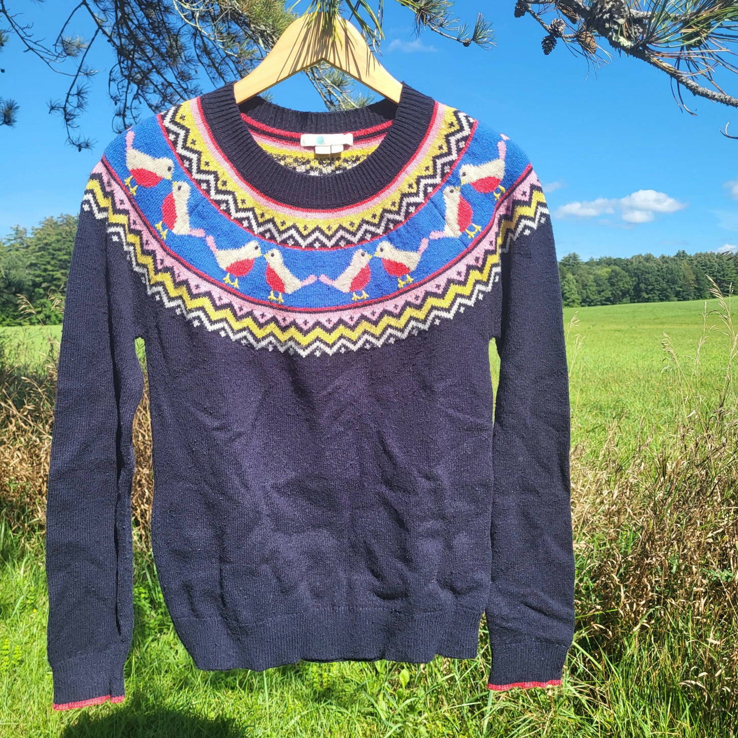 Boden Alpaca Blend Festive Fairisle Sweater - Multi-Print - Navy Multi/Navy - S