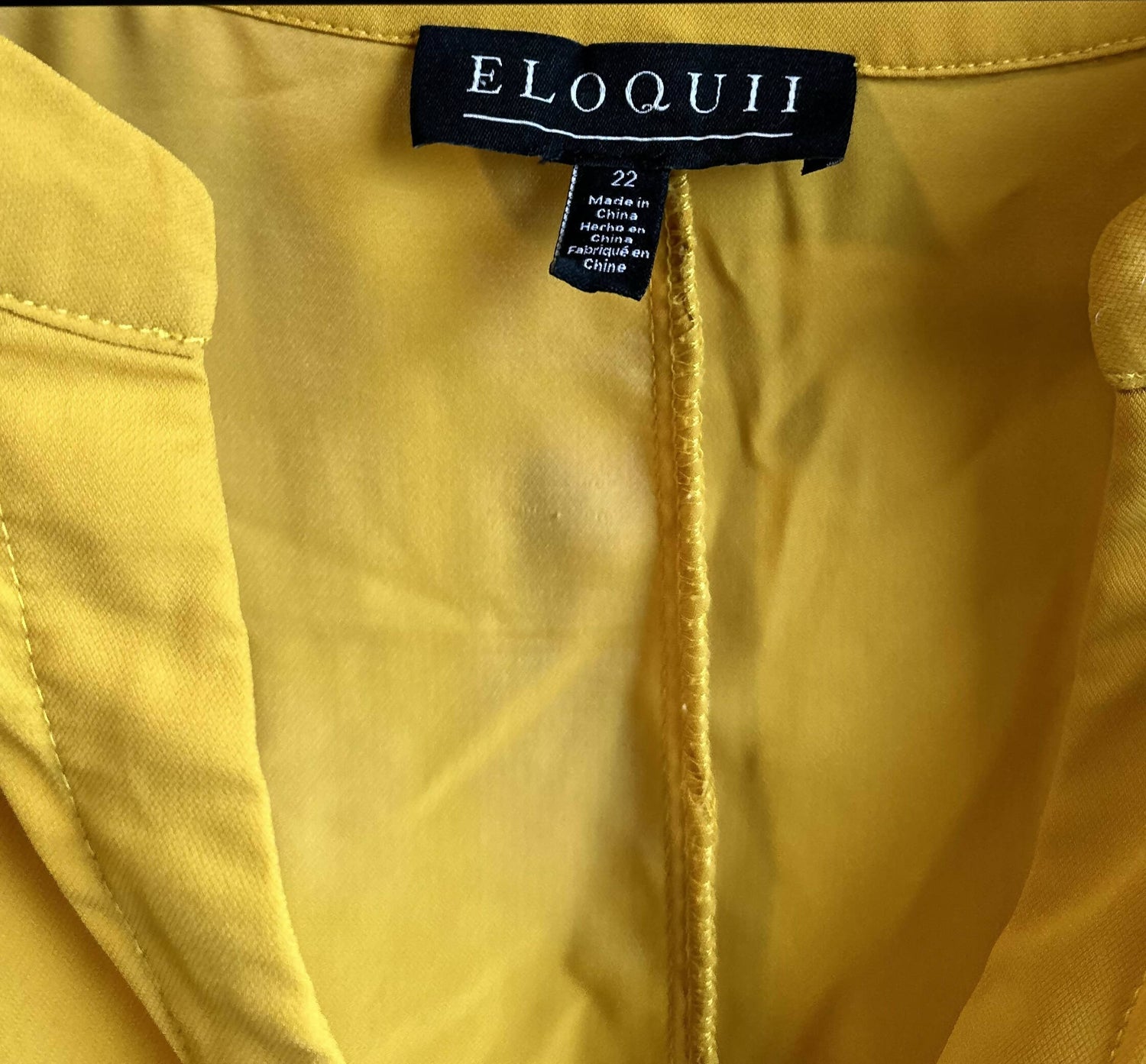 Eloquii Notch Collar Blouse - Yellow