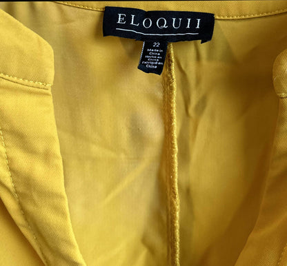 Eloquii Notch Collar Blouse - Yellow