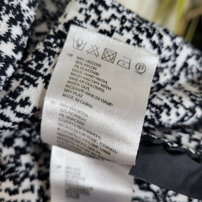 Reiss Long Sleeve Ballet Neckline Top - Abstract - Black Multi