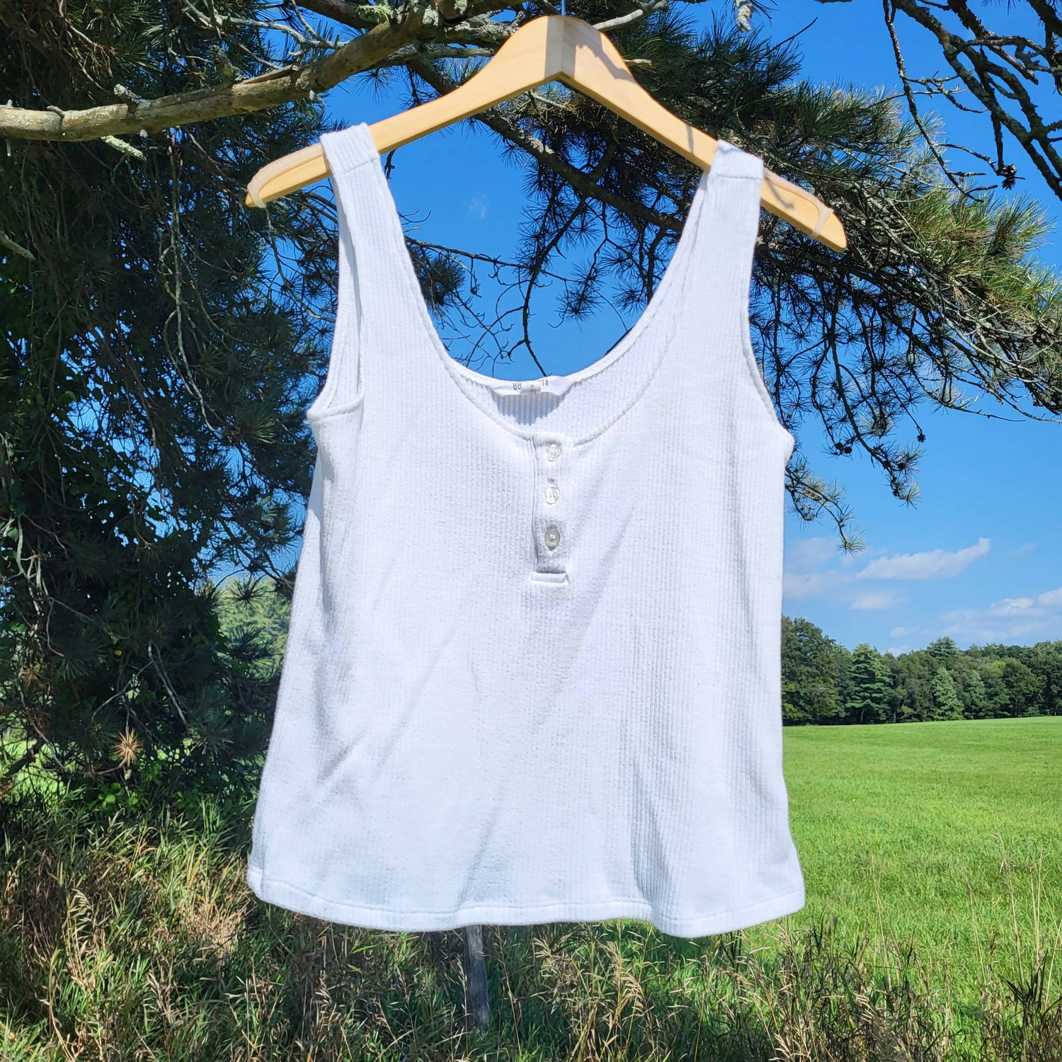 BB Dakota Ribbed Tank Top - White - S