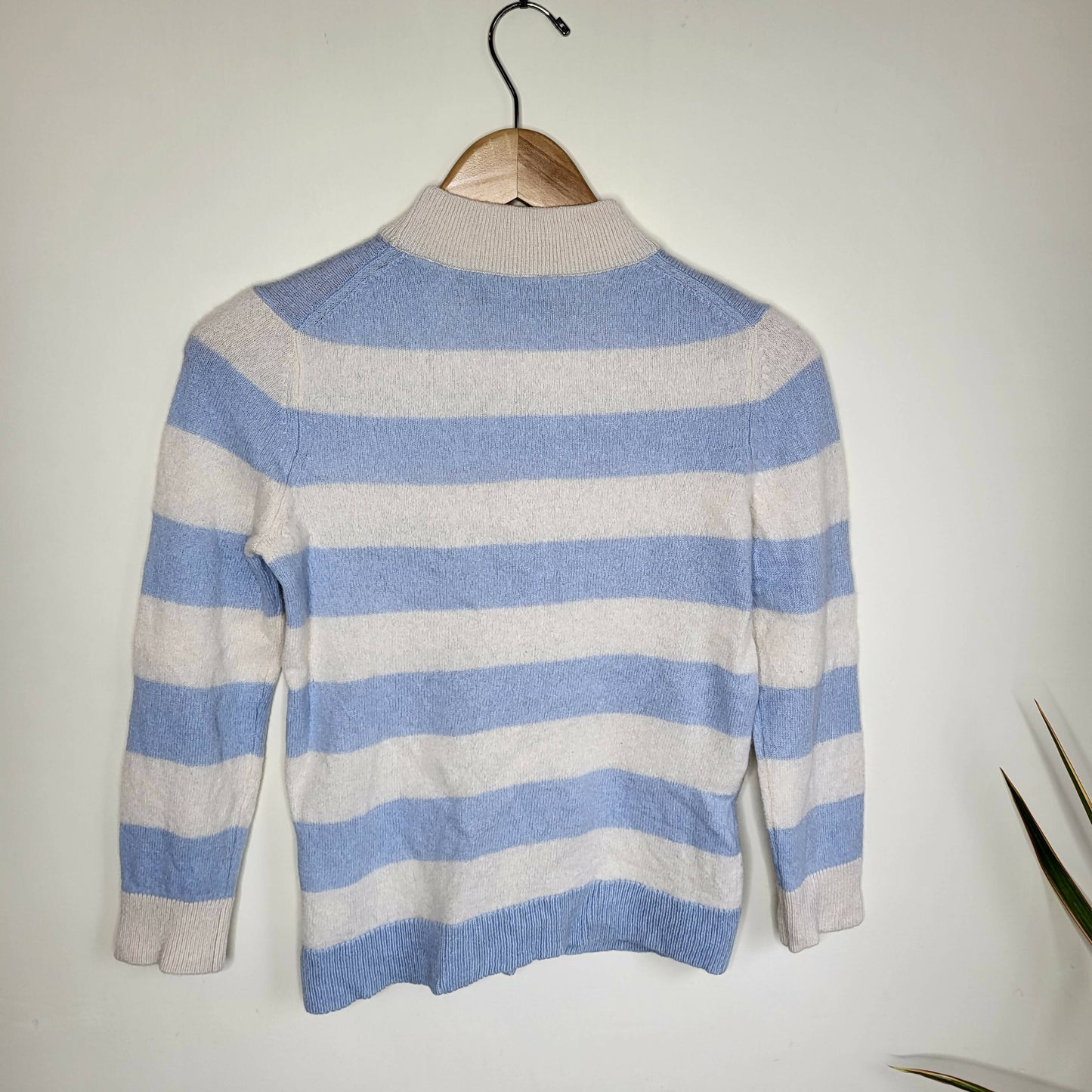 White + Warren Mariner Mockneck Sweater - Stripes - Blue Multi/PEARL WHITE/ SEABREEZE BLUE PRLWS - M