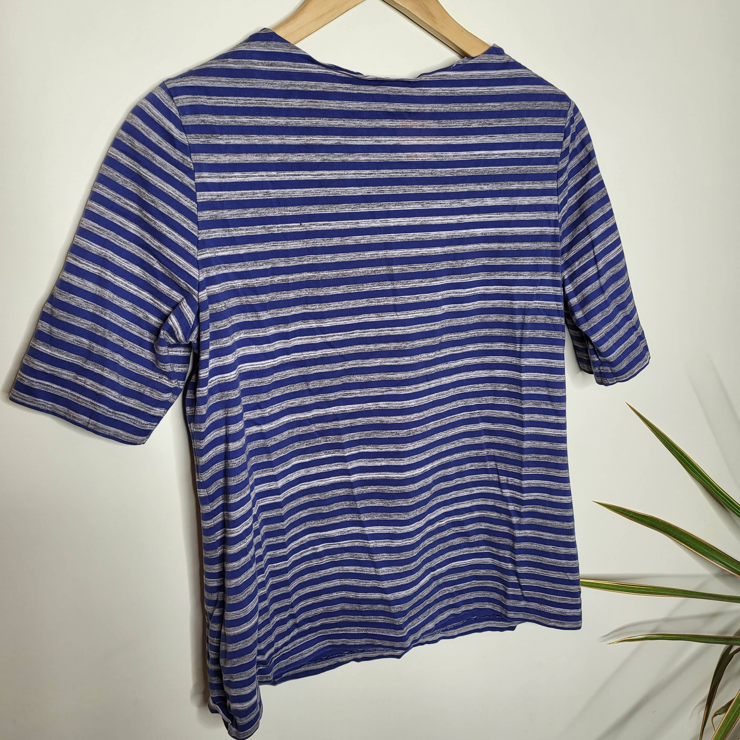 Lafayette 148 New York Square-Neck Striped Tee - Stripes - White Multi/Multi