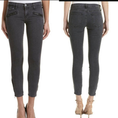 Current Elliott Mid-Rise Zipper Detail Skinny Jeans