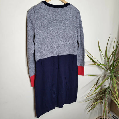 Boden Wool Blend Colorblock Sweater Dress - /Gray Multi