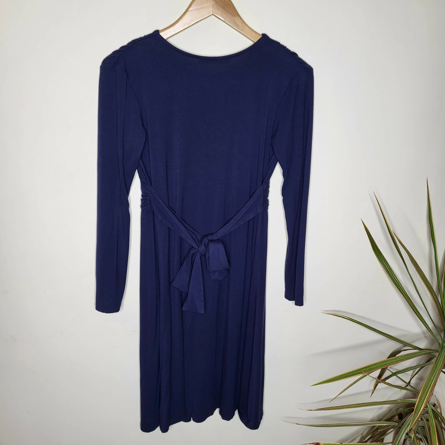 Of Mercer Long Sleeve Inverted-Pleat Fit and Flare Dress - Navy - XS