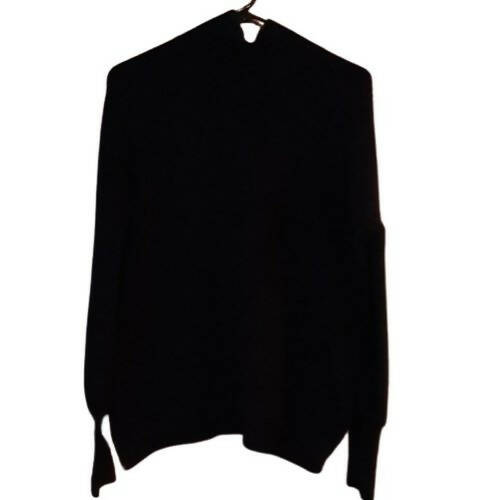 French Connection Orla Balloon Sleeve Turtleneck Wool Sweater - Black