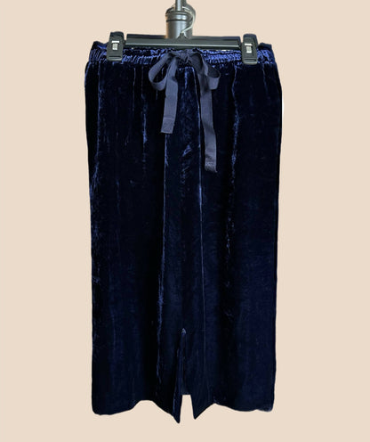 Club Monaco Velvet Drawstring Pleated Midi Skirt