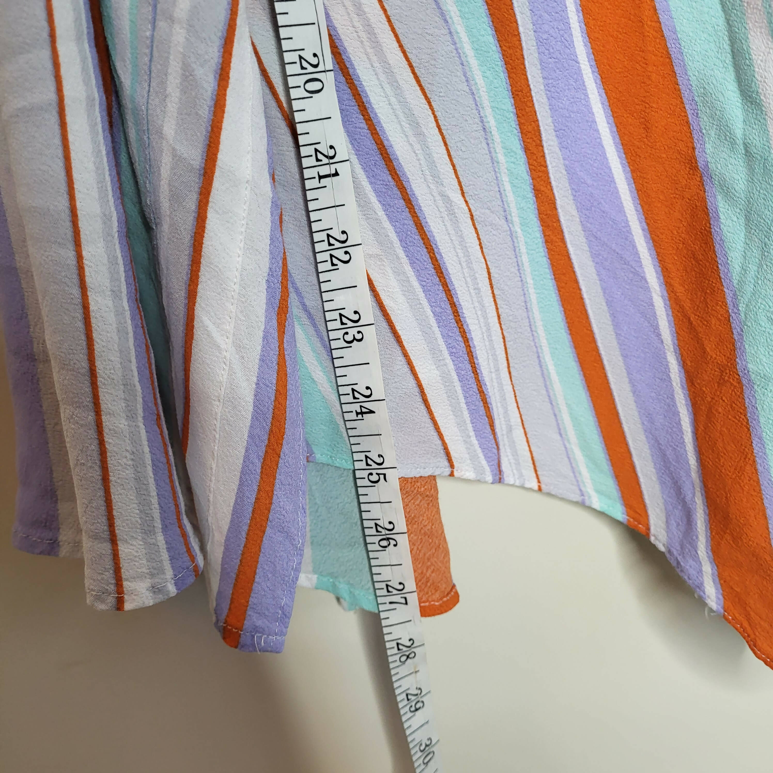 ASTR the Label Overlay Wrap Skirt - Stripes - Multi/Pop Orange Stripe