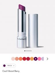 New! MAC Glow Play TRICK Cool Vibrant Berry Lipstick - Trick