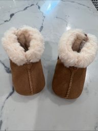 UGG Chestnut Infant Shearling-Lined Bootie with Cream Plush