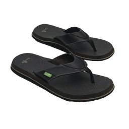 Sanuk Sandals Flip Flop Black Things Men Sz 9 Slip On Yoga Mat Slip-O…