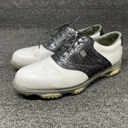 FootJoy DryJoys Golf Shoes Mens 11.5 M White Black Croc Print OptiFle…