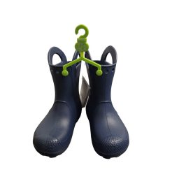 Crocs Kids Handle It Rain Boot Navy Blue Waterproof Pull On C10 2110…