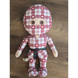 Ternet Ninja Checkered Ninja Red White Plaid Heart Plush Doll 15" Mov…