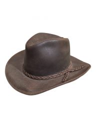 Wilsons Leather Cowboy Hat Distressed Brown Outback Western Braided B…