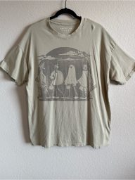 American Eagle Oversized Halloween Skeleton Graphic Tee Retro Sketch…