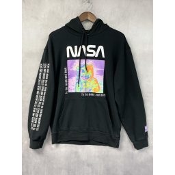 Hyper Space NASA Hoodie Size L Astronaut Moon Graphic Print Vaporwave…