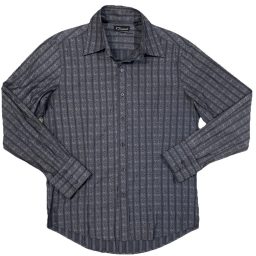 7 Diamonds Medium Long Sleeve Button Up Grey Dress Party Nightlife S…