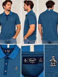 Penguin Original Penguin polo Men's Blue Polo Size Medium Like New