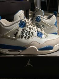 Jordan Retro 4 in White and University Blue - Men's Sneakers