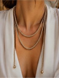 Gold Rope Layered Wraparound Necklace - Women's Jewelry