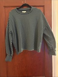 Madewell Green & White Printed Long-Sleeve Sweatshirt