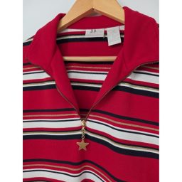 Women's Vintage Red Koret K-Wear 1/4 Zip Top Gold Thread Academia Nau…