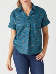 Duluth Trading Co Women's Printmaker Lightweight Popover Camp Shirt…