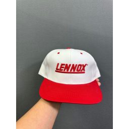 Vintage Lennox Snapback Hat White Red Embroidered Logo HVAC Promo Ca…